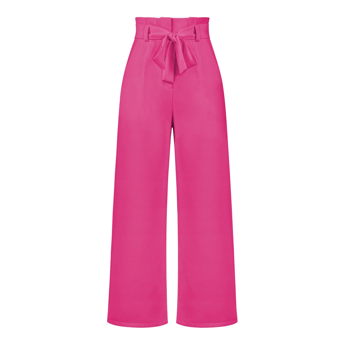 Pantalon large taille haute à nouer | Élégance décontractée au bureau ou en sortie