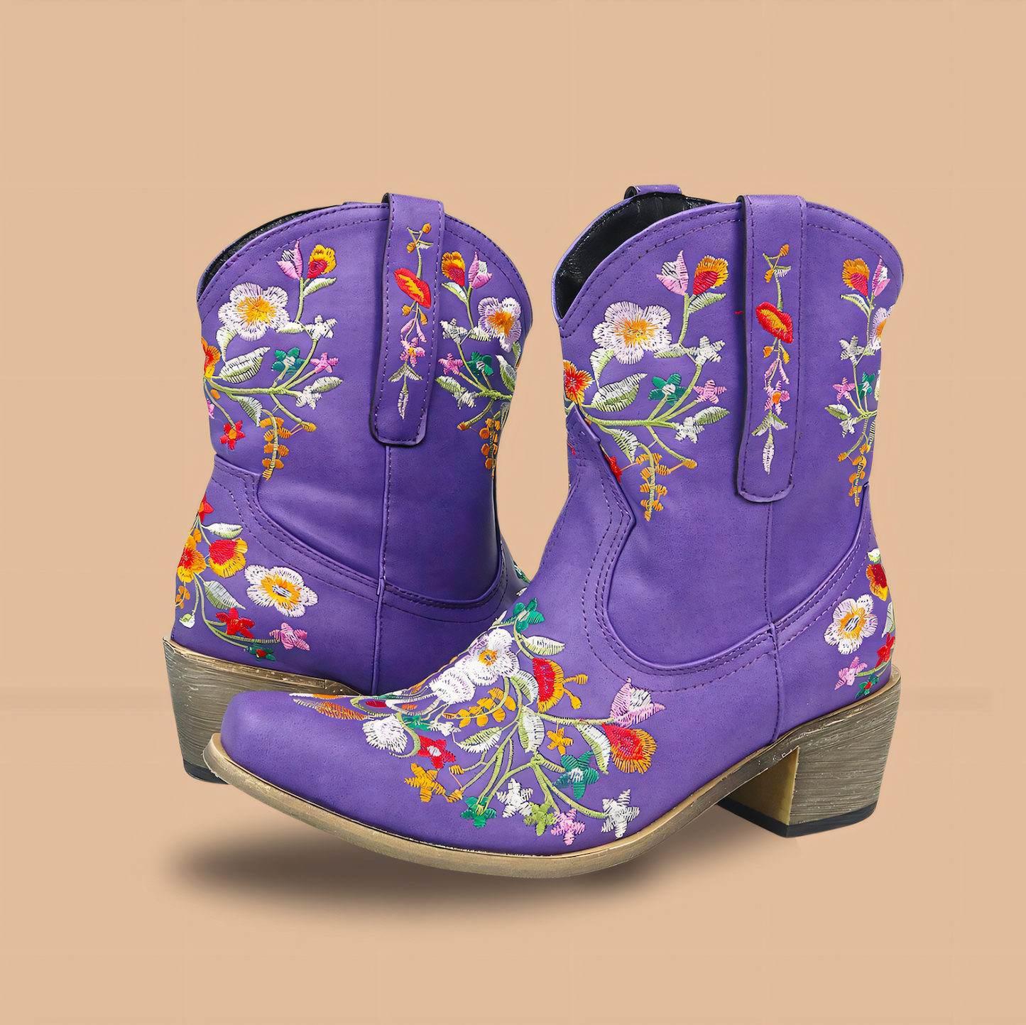 Bottes western à broderies florales | Style vintage original