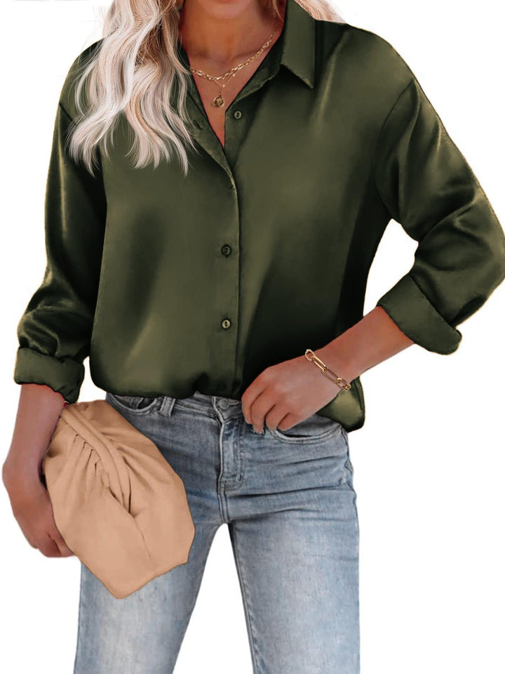 Blouse satinée à boutons | Chic intemporel