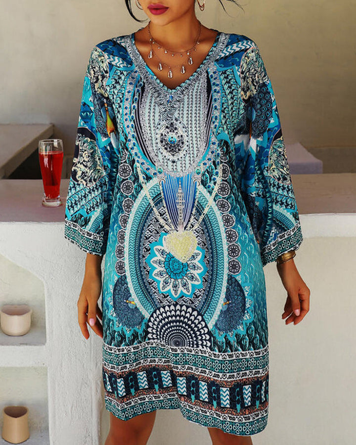 Robe bohème à imprimé ethnique | Style estival