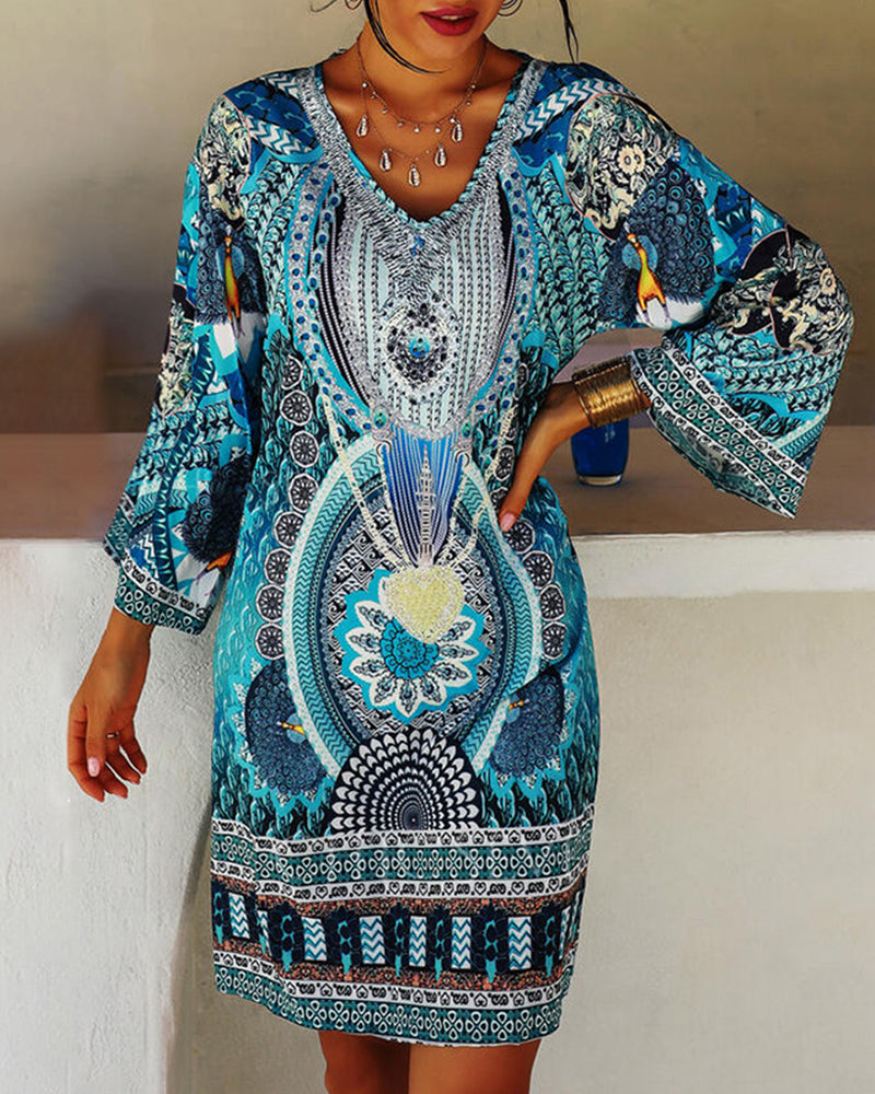 Robe bohème à imprimé ethnique | Style estival