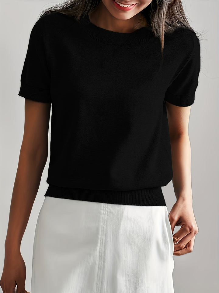 Pull manches courtes femme | Confort doux au quotidien