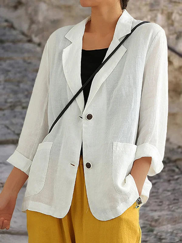 Blazer léger en lin femme | Élégance décontractée pour le printemps-été