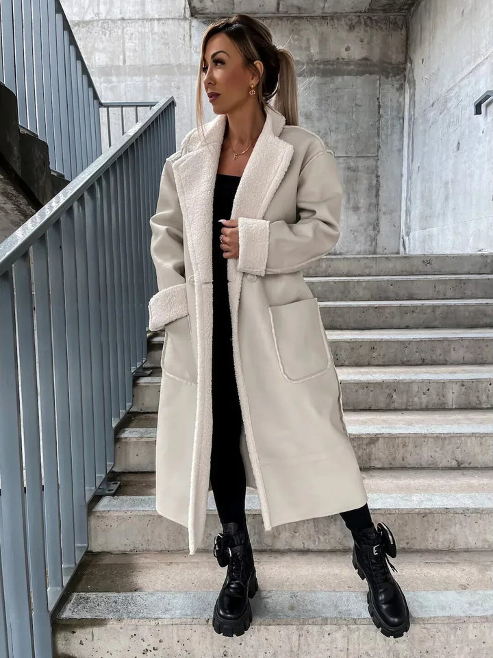 Manteau Long en Similicuir & Doublure Fourrure | Pour journées froides élégantes