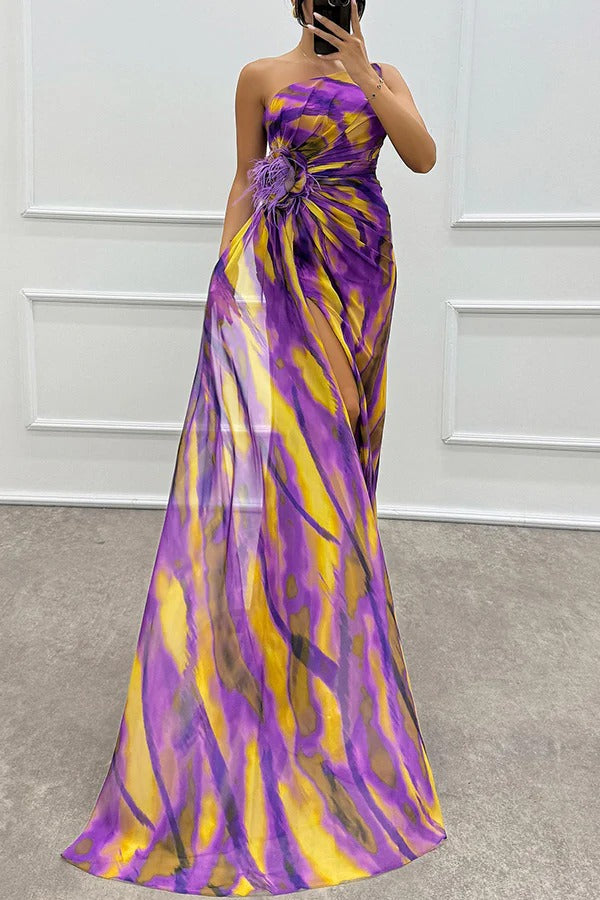 Robe longue asymétrique fluide | Élégance pour événements spéciaux