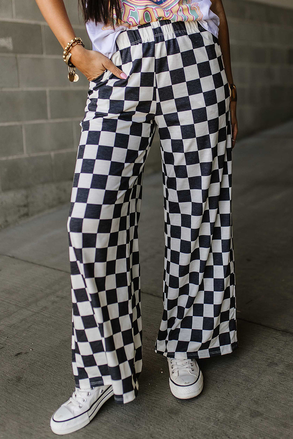 Pantalon large à carreaux | Style original et décontracté