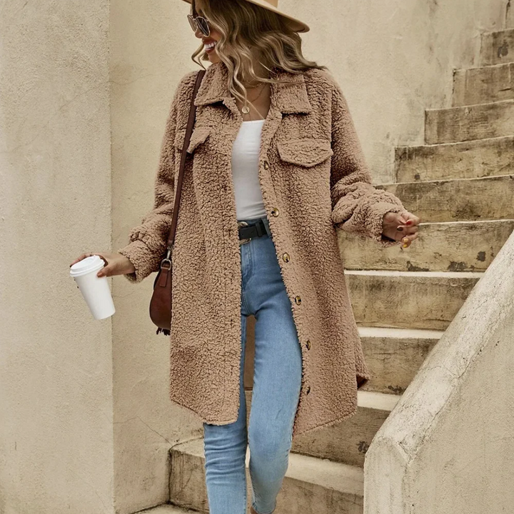 Manteau long en peluche | Parfait pour les journées fraîches