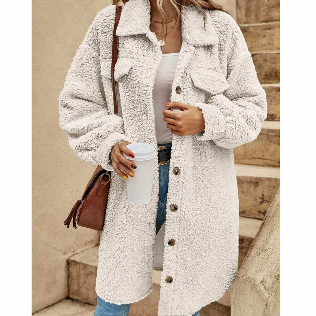 Manteau long en peluche | Parfait pour les journées fraîches