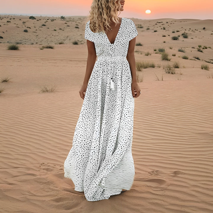 Robe longue à pois | Élégance estivale bohème