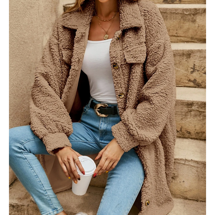 Manteau long en peluche | Parfait pour les journées fraîches