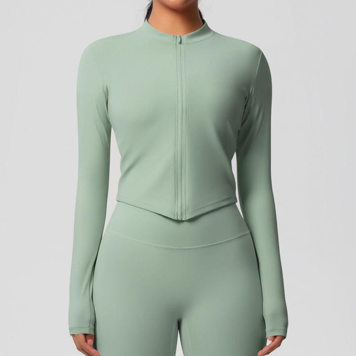 Haut de sport manches longues zippé | Performance élégante et protection respirante pour vos entraînements