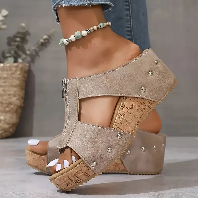 Sandales compensées zippées | Confort et style d’été