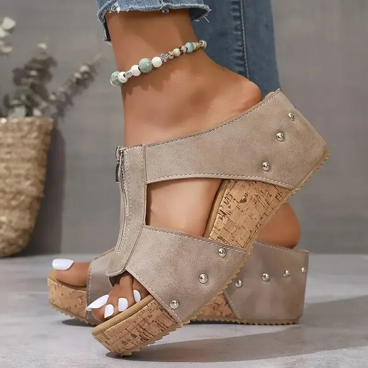 Sandales compensées zippées | Confort et style d’été