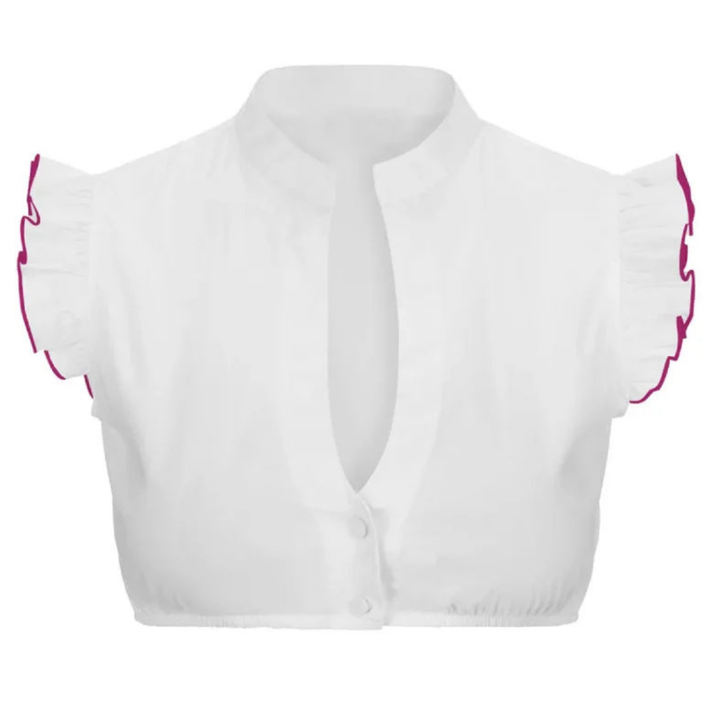 Blouse courte femme | Style raffiné à manches courtes idéale pour looks estivaux