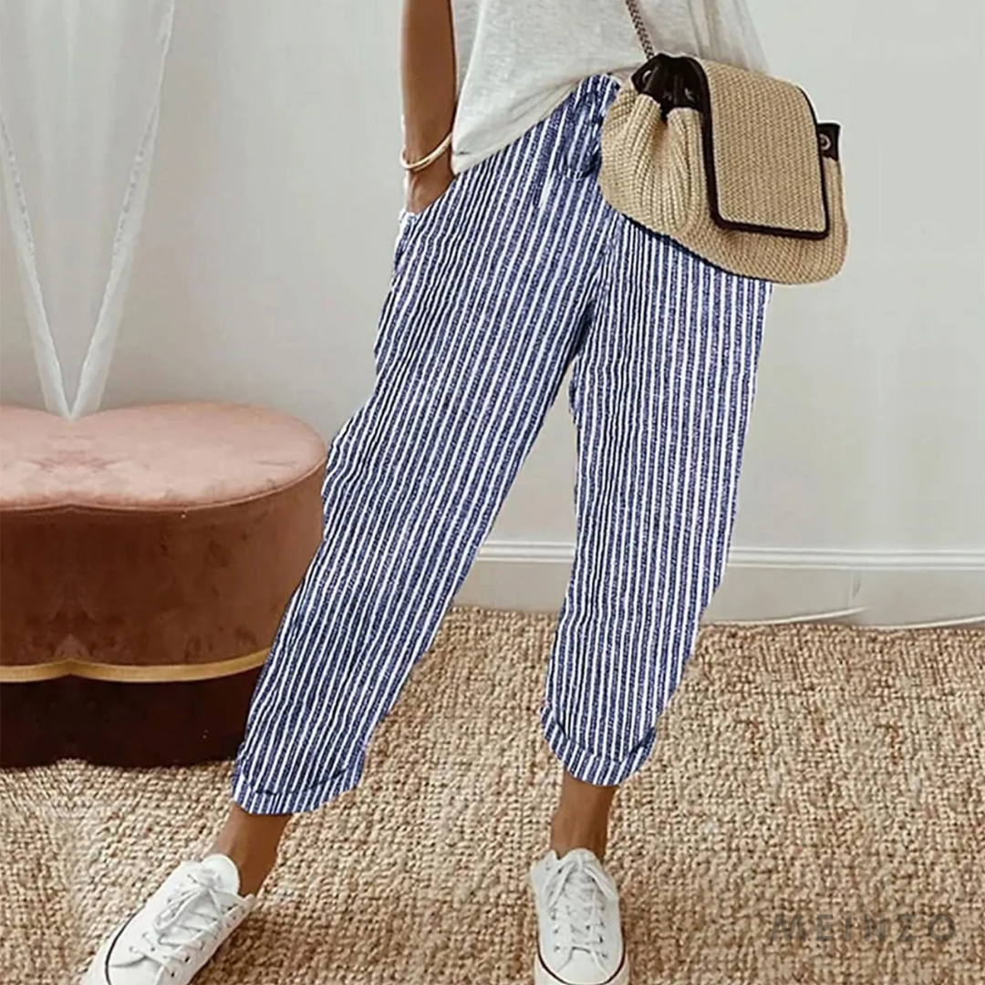 Pantalon rayé décontracté | Confort au quotidien