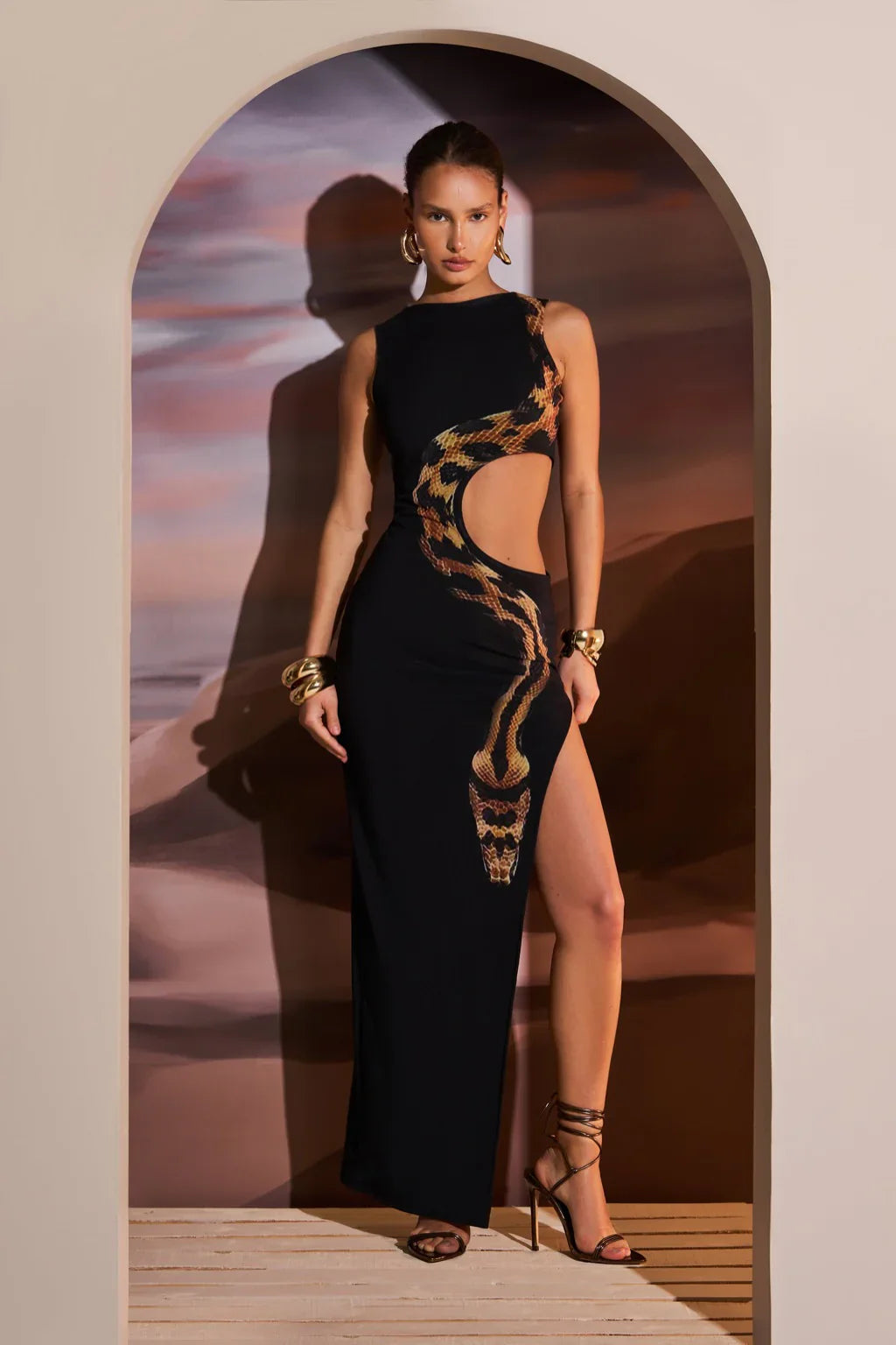 Robe longue serpent | Charisme audacieux