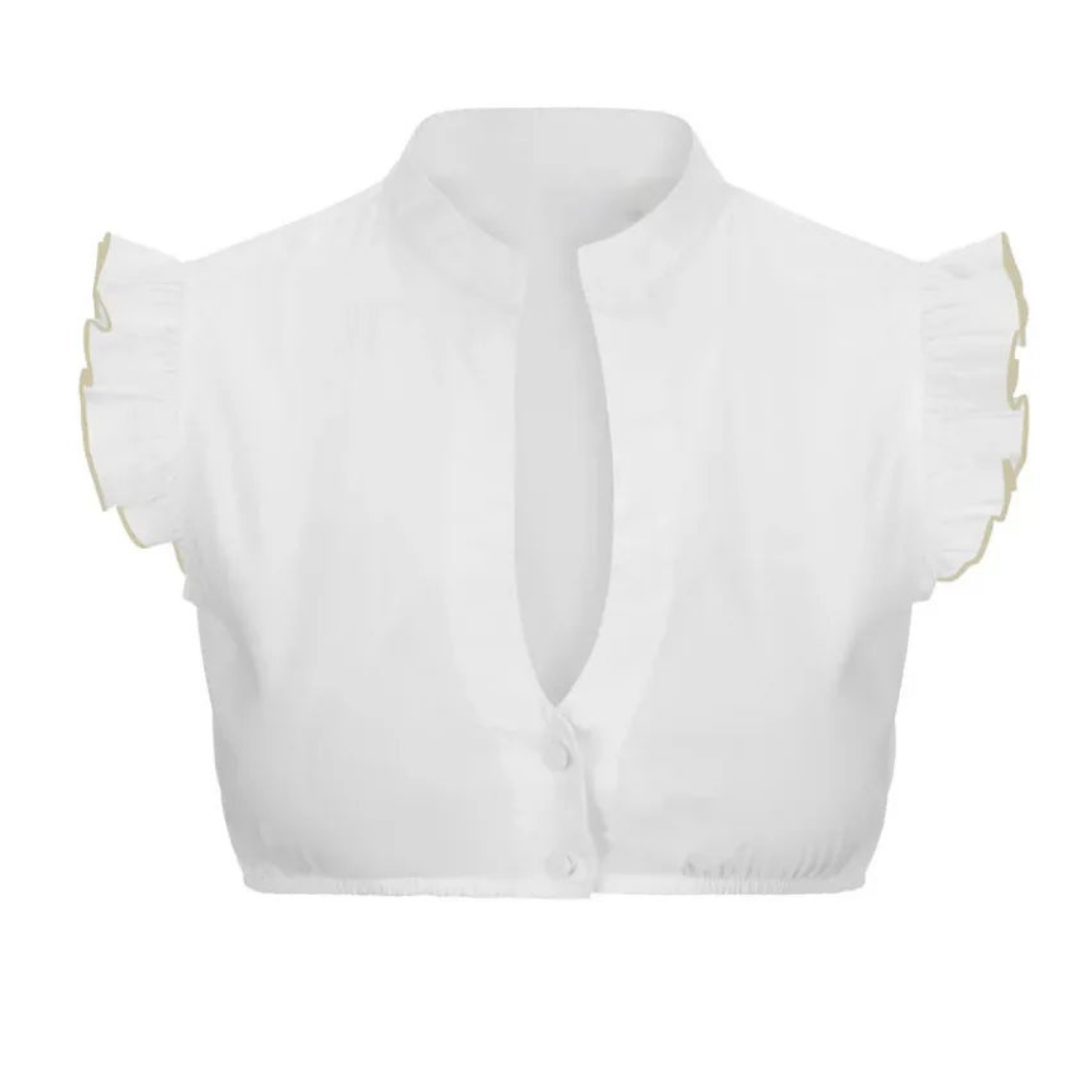 Blouse courte femme | Style raffiné à manches courtes idéale pour looks estivaux
