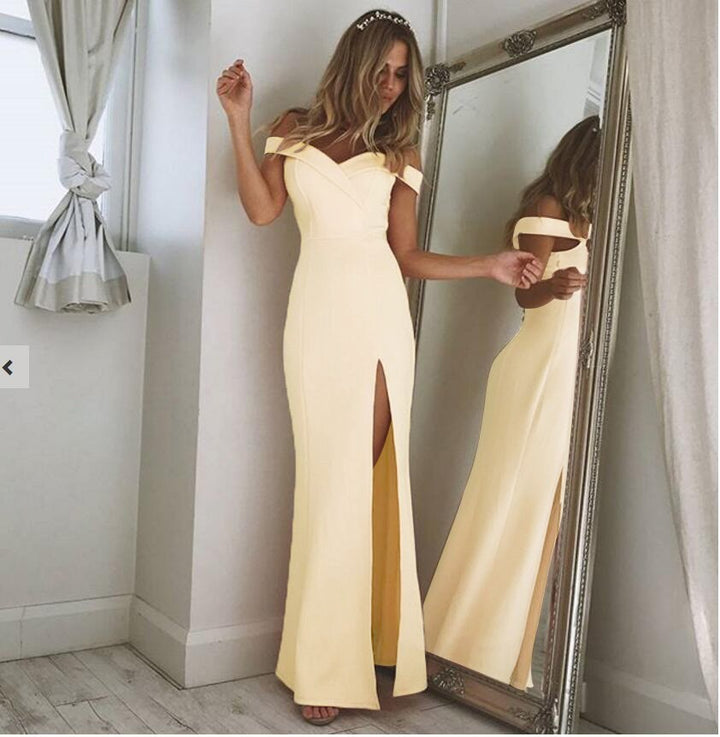 Robe longue élégante à épaules dénudées | Parfaite pour les cérémonies