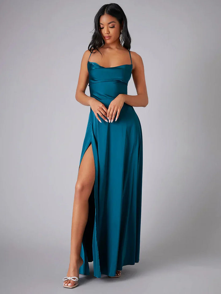 Robe longue élégante | Dos croisé fluide