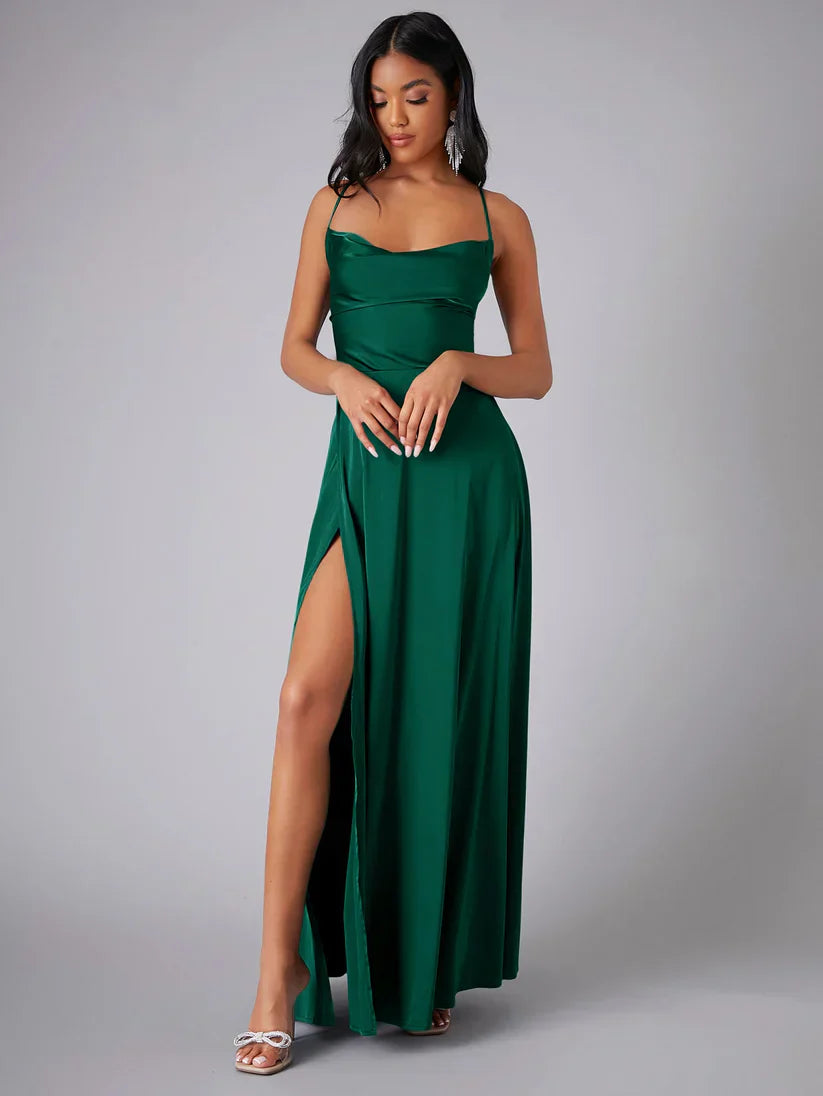 Robe longue élégante | Dos croisé fluide