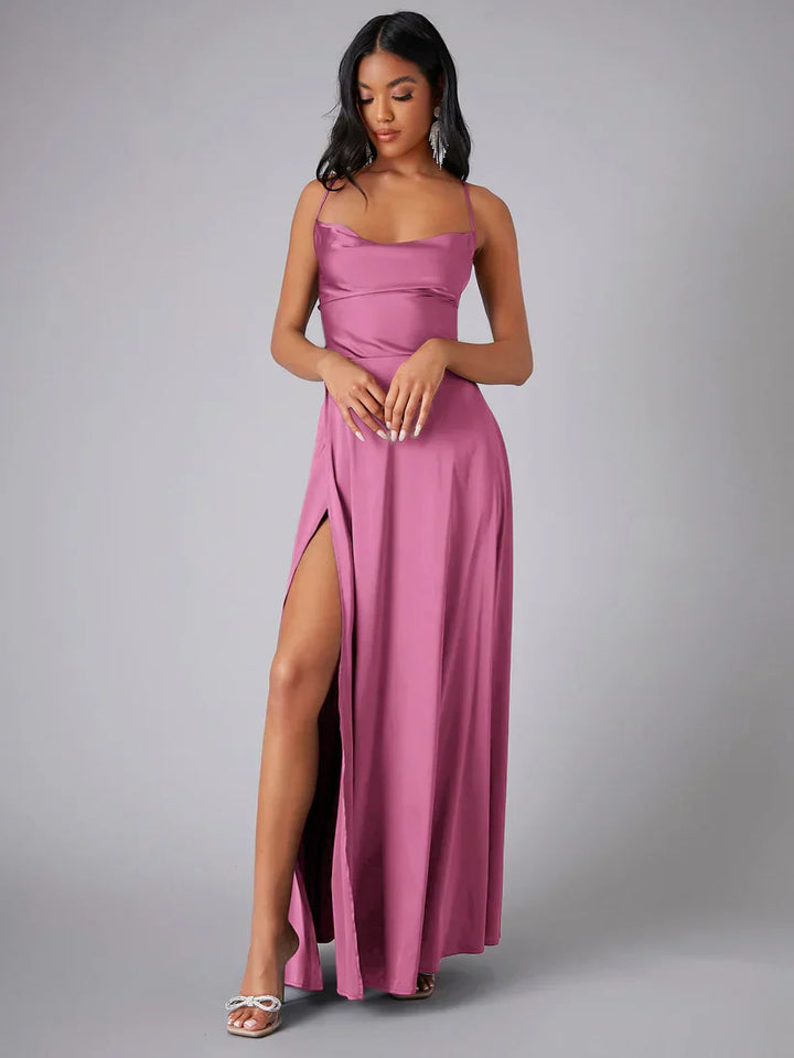 Robe longue élégante | Dos croisé fluide