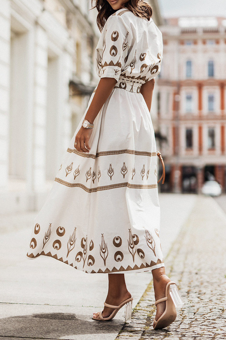 Robe midi élégante | Coupe fluide et détails raffinés