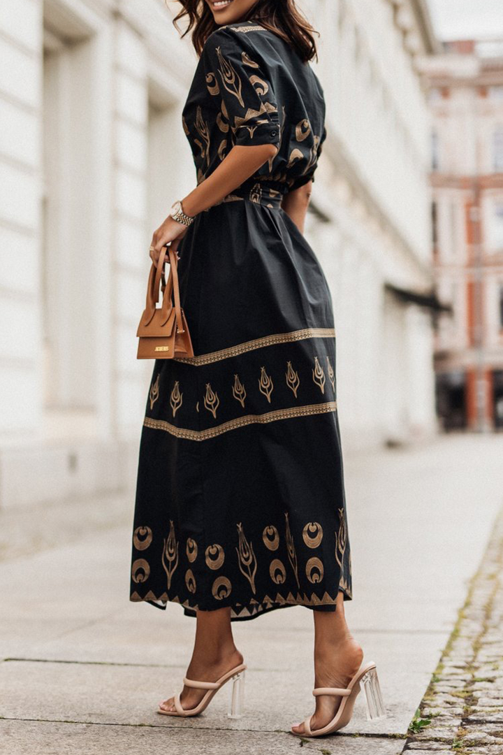 Robe midi élégante | Coupe fluide et détails raffinés