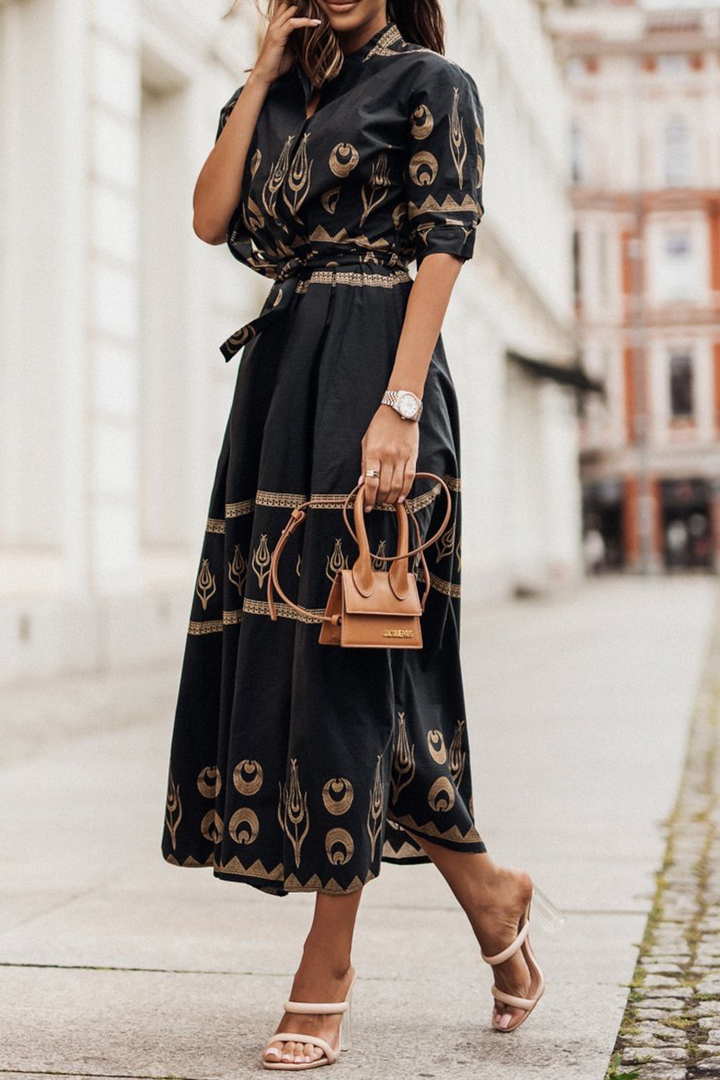 Robe midi élégante | Coupe fluide et détails raffinés