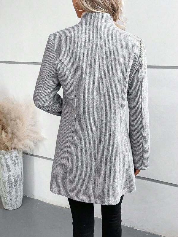 Blazer long rayé chic | Élégance intemporelle pour le bureau ou la ville