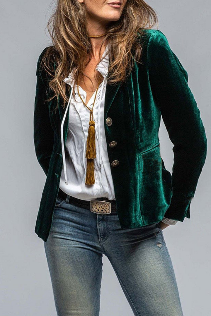 Blazer cintré à col cranté | Élégance rétro chic