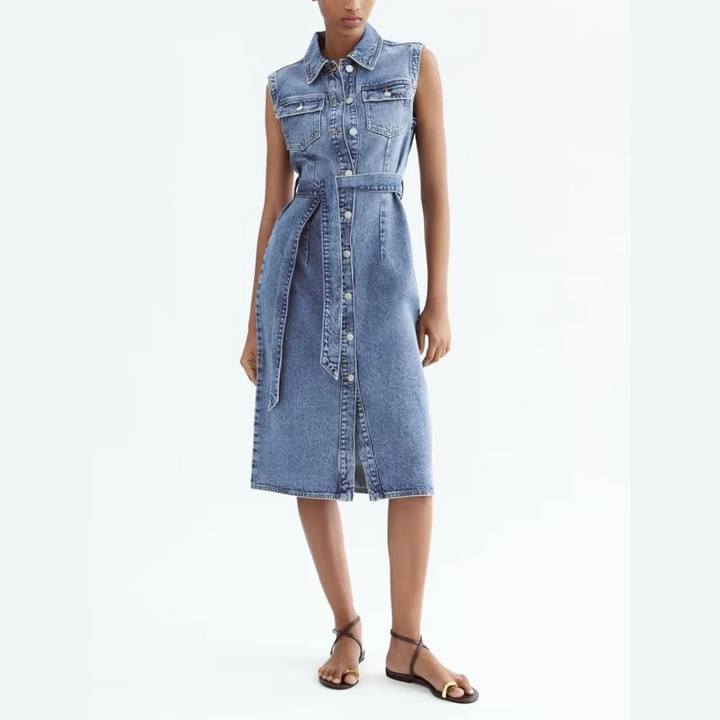 Robe sans manches en jean | Look urbain pour tous les jours