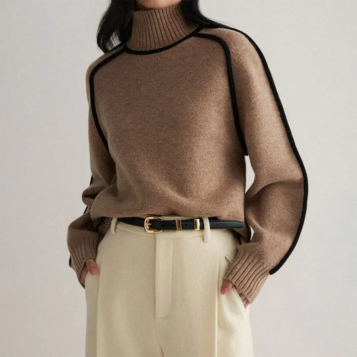 Pull col roulé contrasté | Élégance d'automne