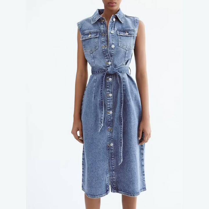 Robe sans manches en jean | Look urbain pour tous les jours