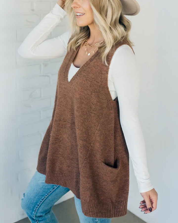 Gilet sans manches en maille | Superposition confortable au quotidien