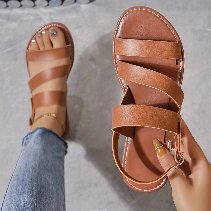Sandales plates à brides croisées | Confort au quotidien