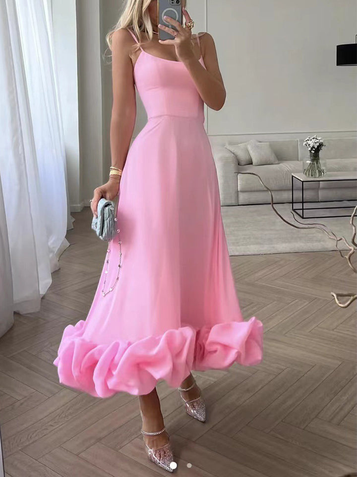 Robe midi bustier volantée | Élégance et féminité