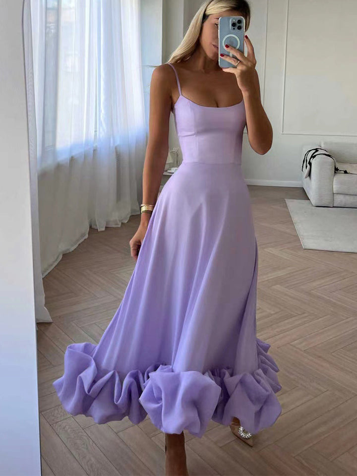 Robe midi bustier volantée | Élégance et féminité