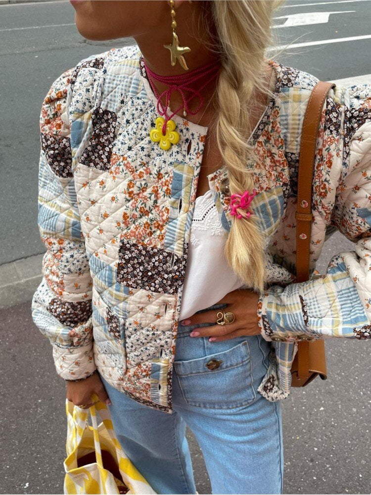Veste matelassée patchwork | Style vintage bohème chic