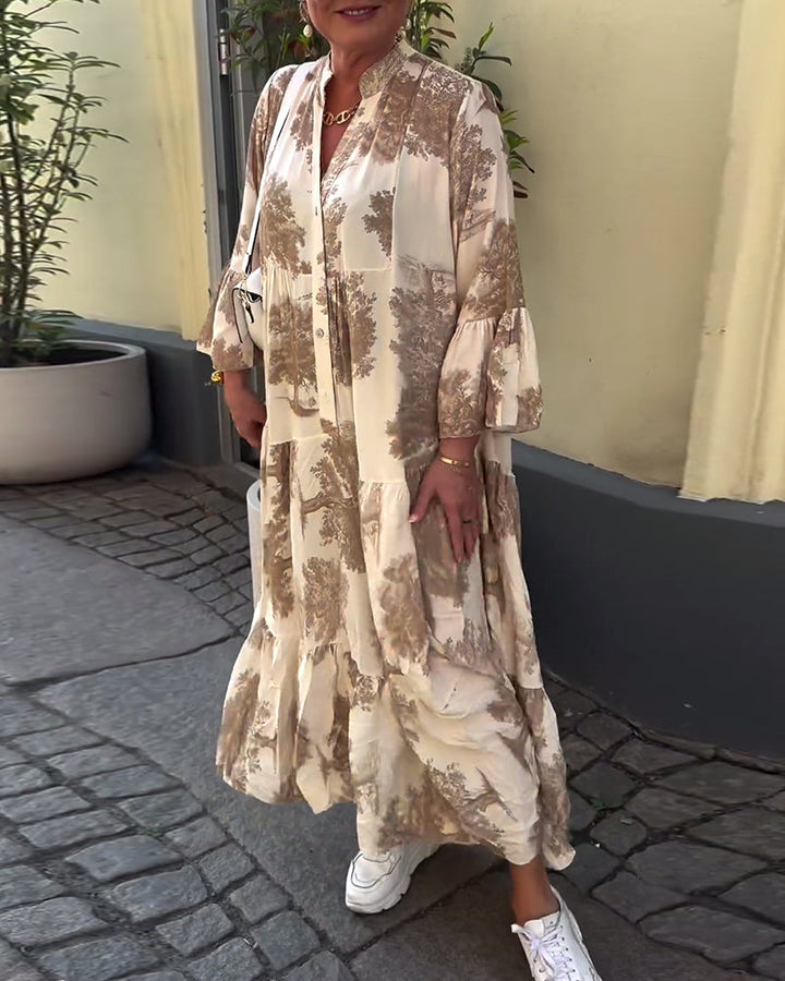 Robe longue fluide imprimée | Parfaite pour le printemps et l'été