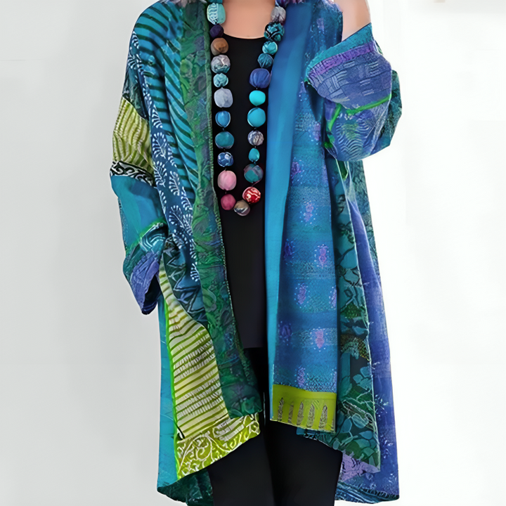 Cardigan ample imprimé | Style artistique et confort libre