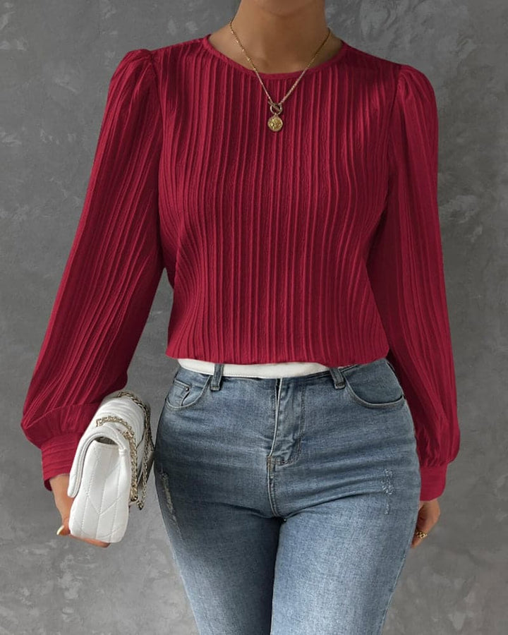 Blouse Élégante à Manches Bouffantes | Style Quotidien Chic