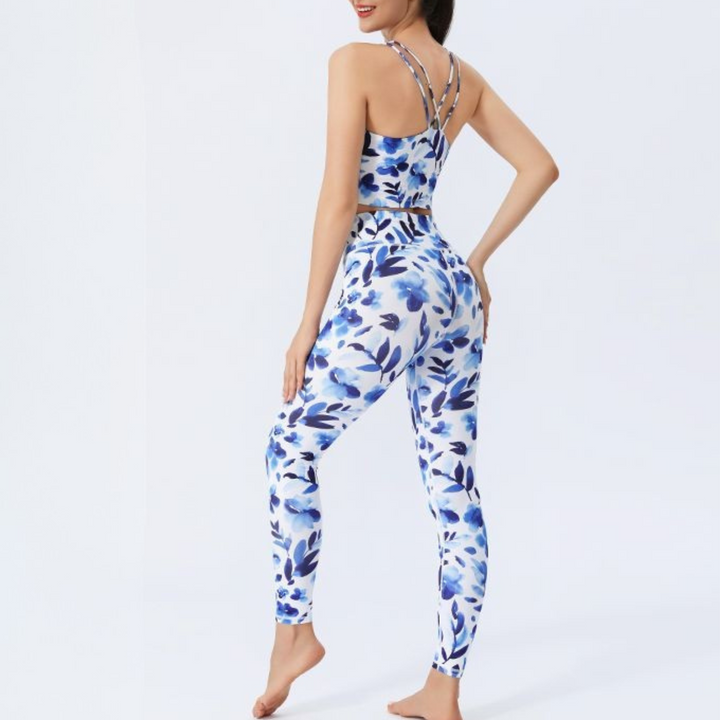 Ensemble Brassière & Legging Femme Tropical Vibe |  Tenue de sport respirante et élégante