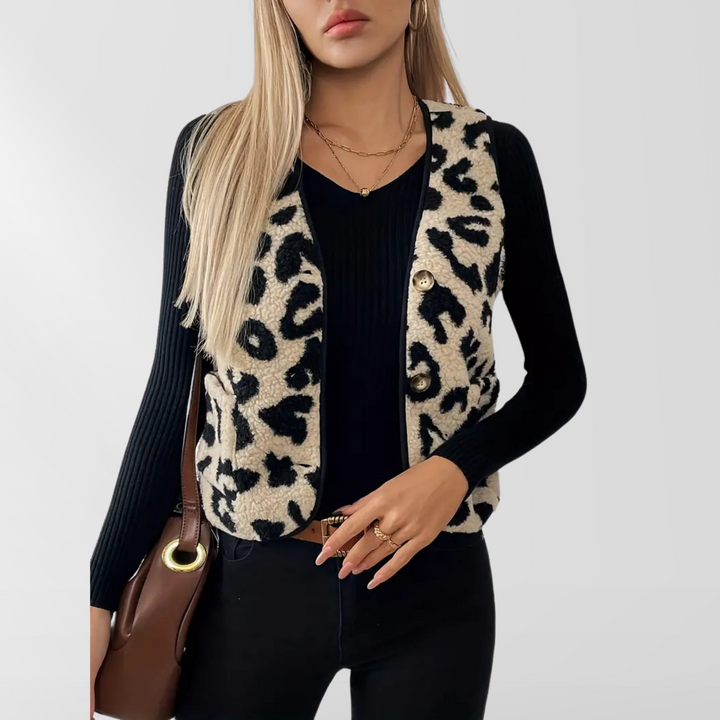 Gilet sans manches | Style léopard moderne