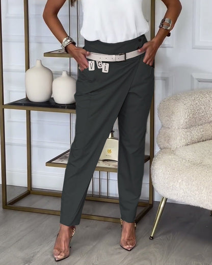 Pantalon habillé ceinturé | Silhouette structurée et touche chic
