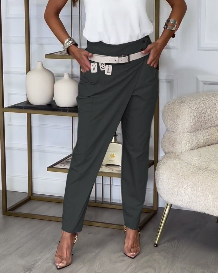 Pantalon habillé ceinturé | Silhouette structurée et touche chic