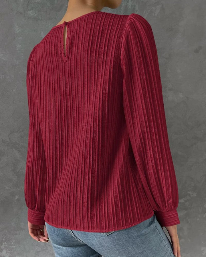 Blouse Élégante à Manches Bouffantes | Style Quotidien Chic