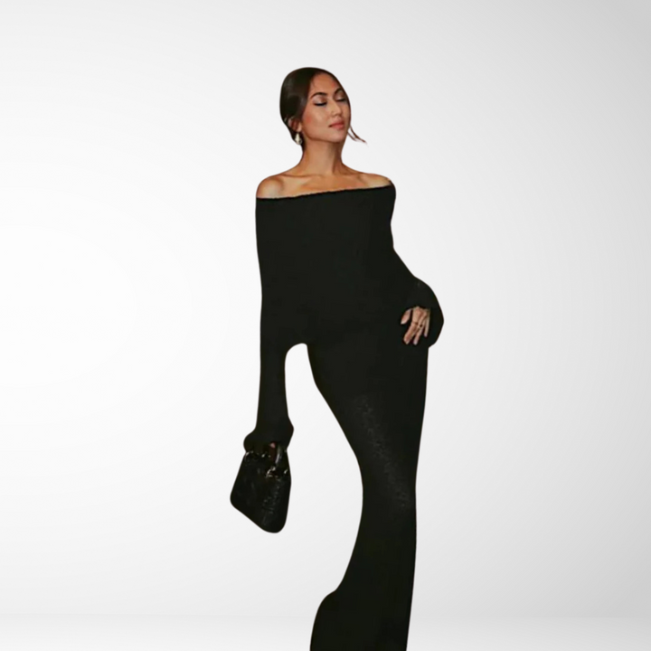 Robe midi épaules dénudées | Élégance texturée pour vos soirées