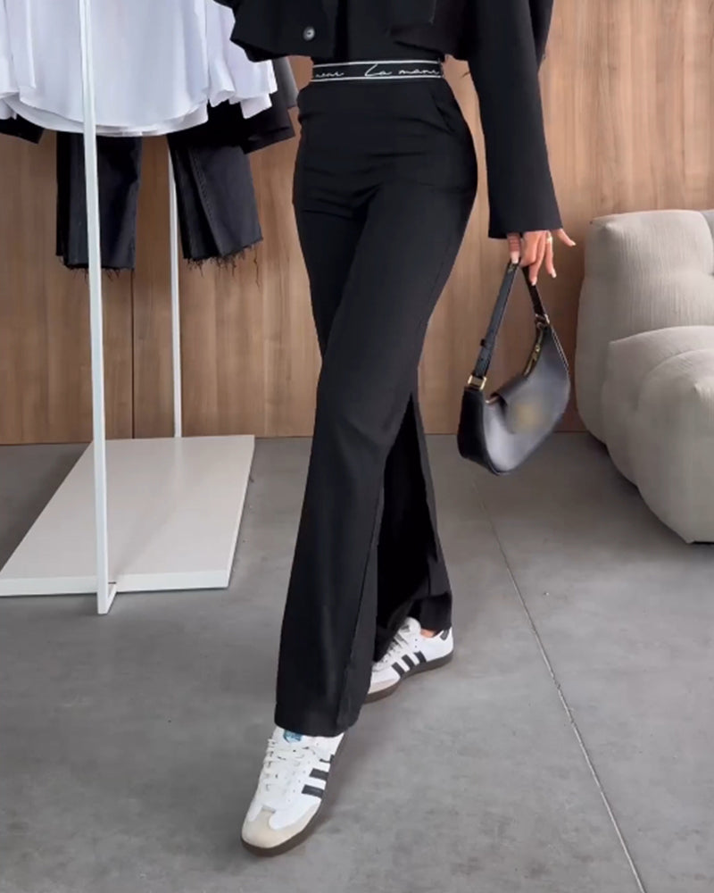 Pantalon droit zippé avec poches | Élégance décontractée