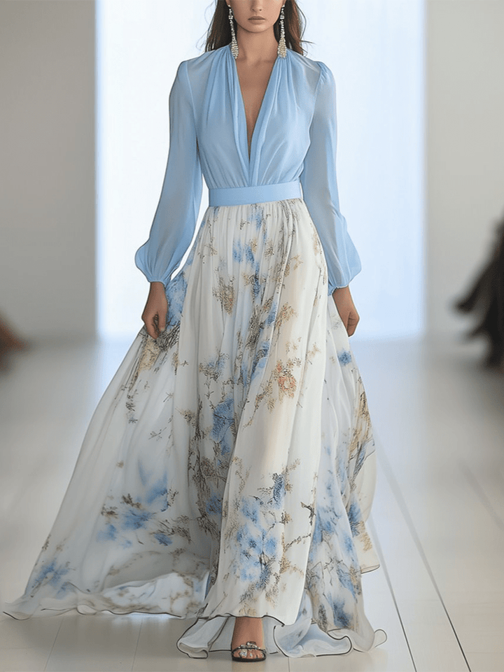 Robe longue fleurie | Élégance aérienne printanière