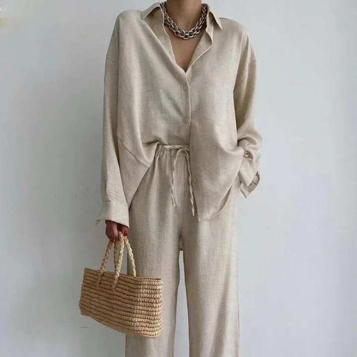 Ensemble blouse et pantalon | Look estival décontracté